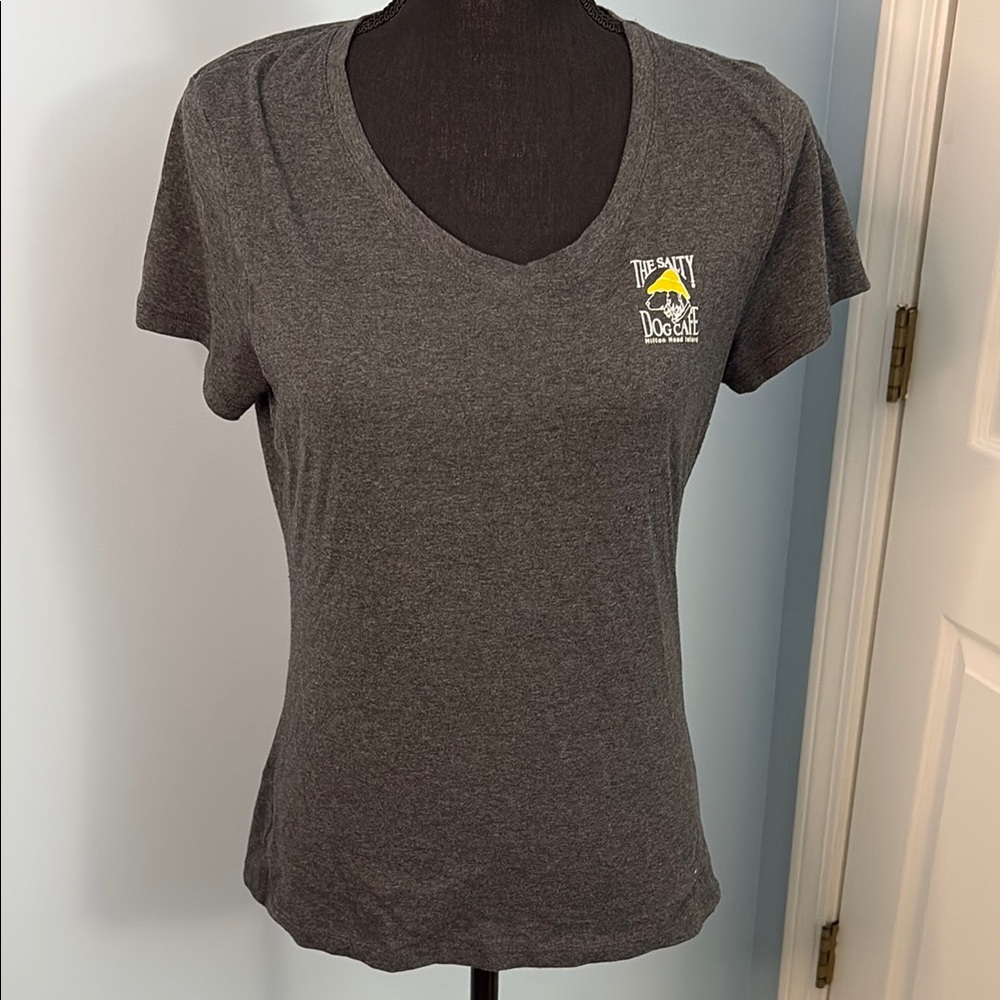 Gray V-Neck Women's Top from the salty dog Café in Hilton head Island